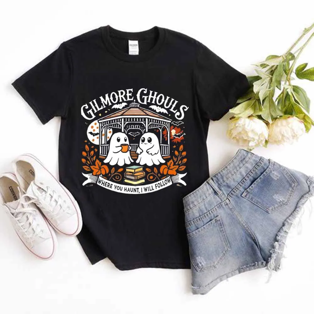 Gilmore Ghouls T-shirt Halloween automne vibrations chemise automne Festival T-shirt rétro effrayant automne chemises hommes femmes manches courtes hauts