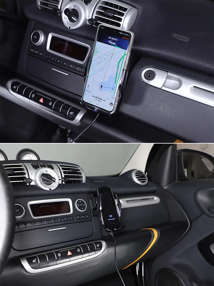 Für mercedes benz smart 2011 fortwo forfour 2011-2015 abs schwarz Autotelefon halter GPS Navigations halterung Innen zubehör – Detail 6