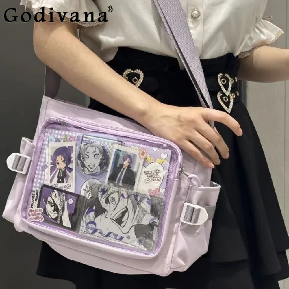 Sweet Japanese White Transparent Itabag Cute Shoulder Crossbody Bag Students Commuter Bolso Backpack