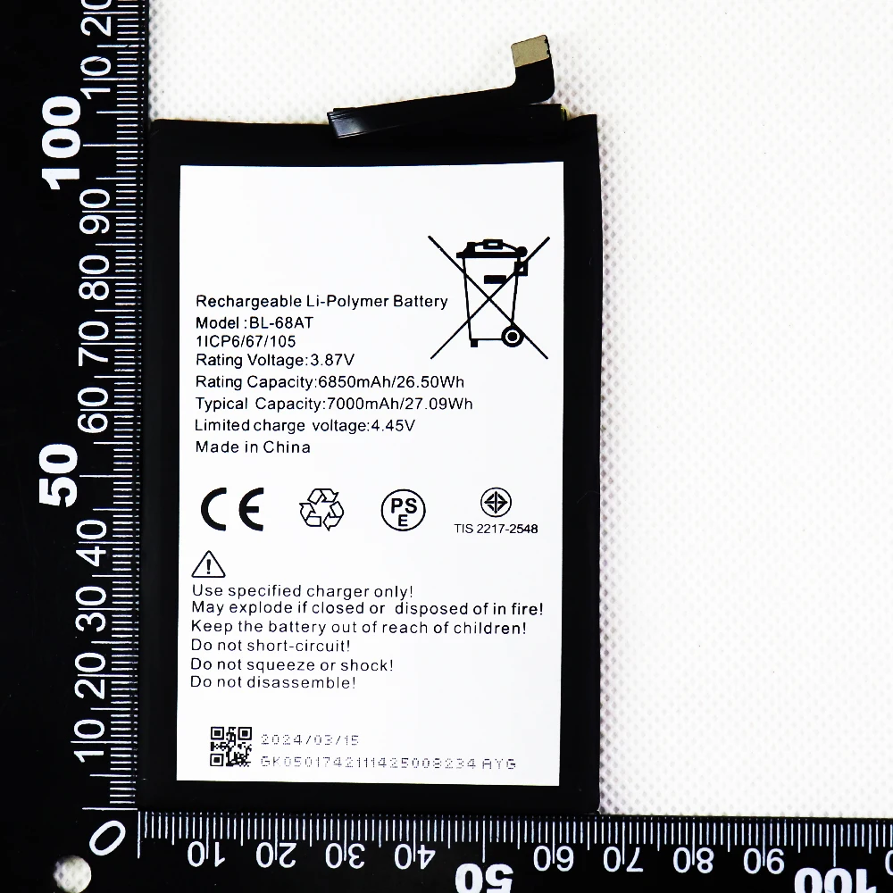 オリジナルバッテリー Tecno BL-68AT バッテリー POVA 2 pova2 LE7 POVA 3 + 無料ツール