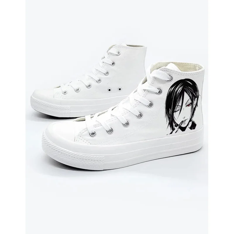 Black Butler Anime Cartoon Cosplay Chaussures en toile pour hommes et femmes, Casual, Confortable, High Help, Étudiants, Mode