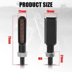 8mm mini led motocicleta turn signal light lâmpada indicadores pisca moto led para honda yamaha kawasaki cafe racer 12v 10 principais vendas pisca sequencial moto - №6