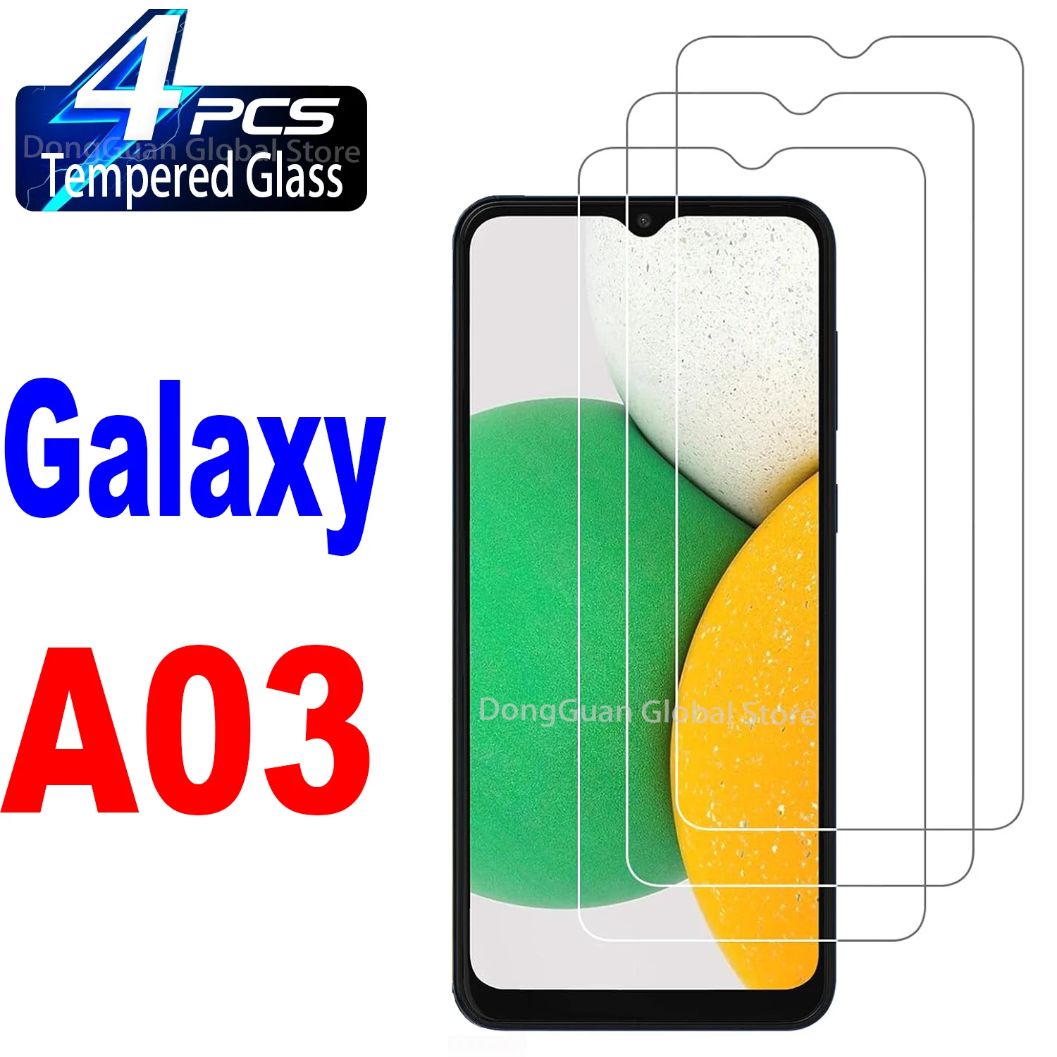 

6.5" Tempered Glass For Samsung Galaxy A03 Screen Protector Glass Film