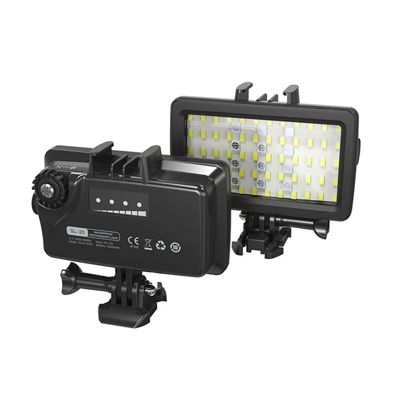 For Gopro Diving Light Fill Light Waterproof LED Light  Diving Underwater Light Waterproof 130Ft For Gopro
