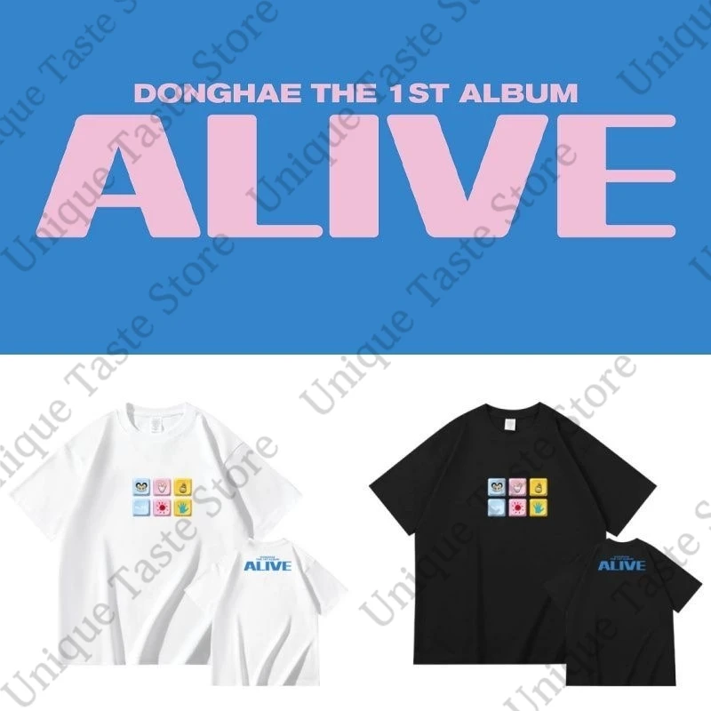 T-shirt DONGHAE ALIVE Super Junior Lee Dong Hae Concert, T-shirt pour fans avec le même imprimé, T-shirt d'été en coton de haute qualité à manches courtes