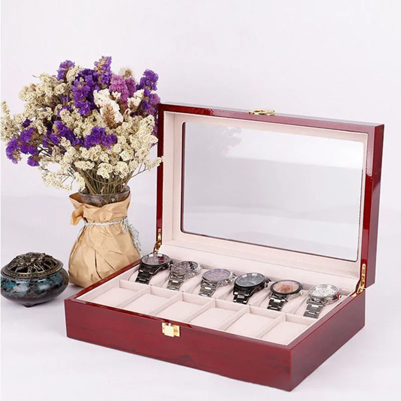 

2022 Luxury New Wooden Watch Box 2/3/5/6/10/12 Slots Jewelry Boxes Display Watches Storage Case Holder Organizer Men Women Gifts