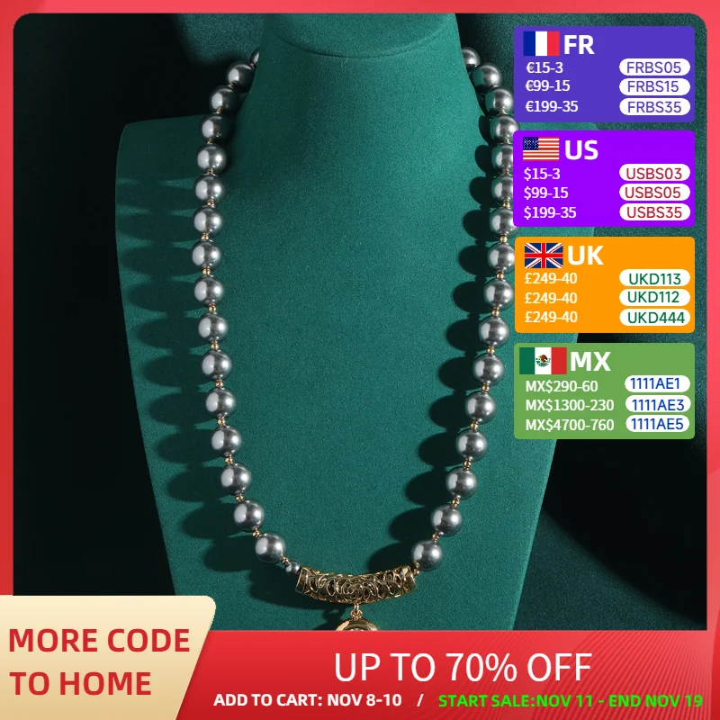 

Vintage Fashion Pendant Antique Pearl Necklace Jewelry Long Collar Round Crystal Chain Accessories For Women Engagement Wedding