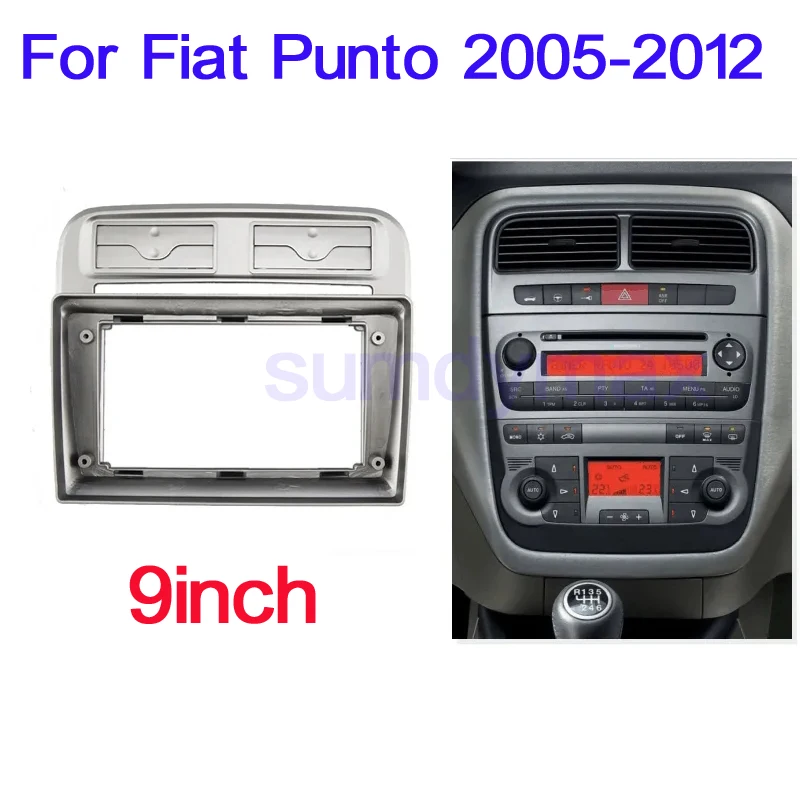 9 Cal Radio samochodowe Fascias dla FIAT Punto 2005-2012 Linea (323) Panel deski rozdzielczej ramki 2 Din DVD GPS Mp5 Android odtwarzacz zestaw do