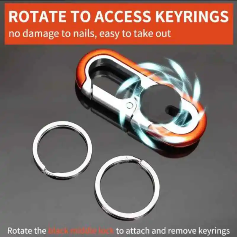 1PC Herren Auto Schlüsselbund Business Schlüssel Halter Doppel Ring Schlüssel Ring Kreative Anti-verloren Schlüsselbund Geschenk Auto Styling auto Zubehör – Detail 6