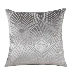 Silver Grey Jacquard Geometric Cushion Cover Sofa Decorative Cutting Velvet Throw Pillowcase Pillow Coverfrom Factory