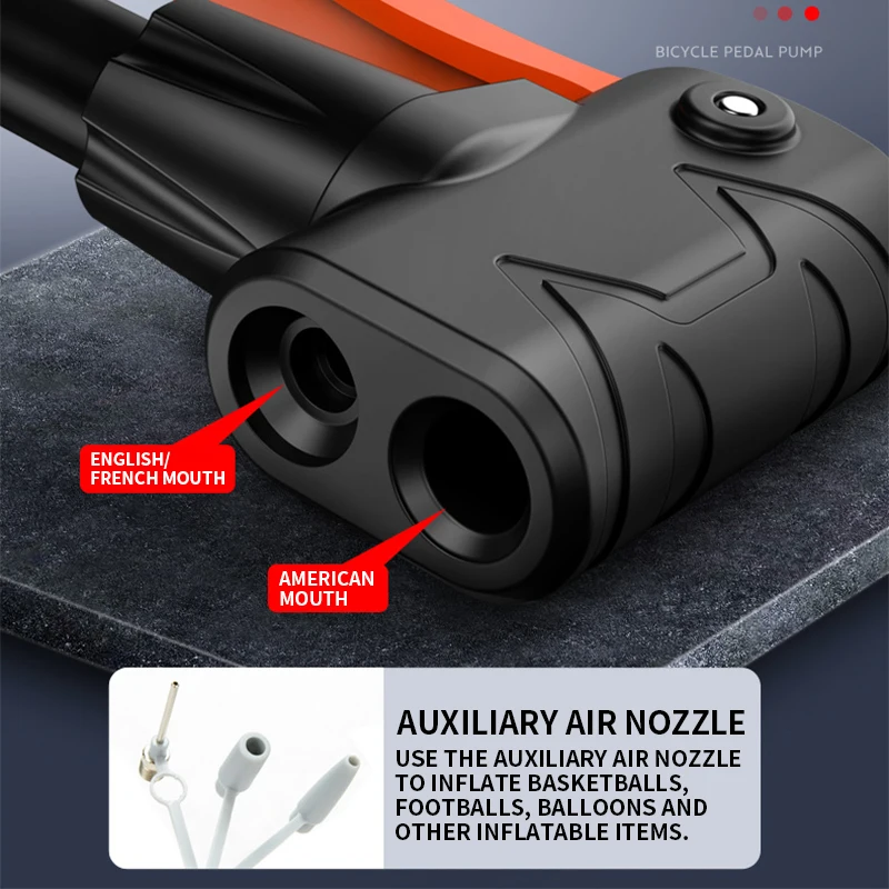 Foot air pump Car air pump car electric motorcycle special foot high pressure double-cylinder inflator portable