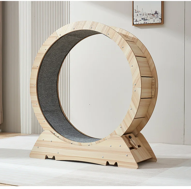 

Cat Roller Treadmill Pet Dog Fitness Weight Loss Cat Climbing Frame Silent Roller Solid Wood Toy Sports Running Wheel