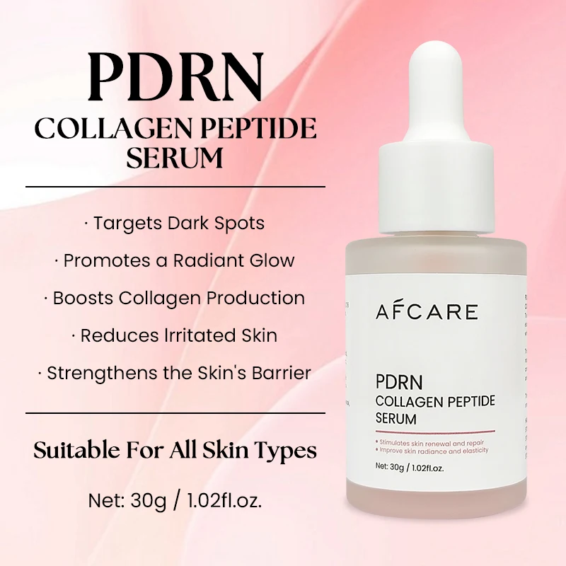 PDRN Pink Peptide Serum Rose Fragrance Anti-aging Vitamin C Hydrating Peptides Tightening Serum for Face And Neck Smooth Skin Ca