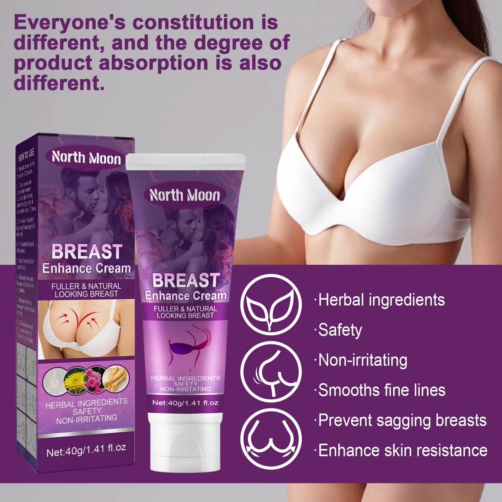 Lift Firm Nourish Breast Get Rid Flat Relaxation Saggy Breast Make Chest More Round Fuller Improves Skin Elasticity Breast Care