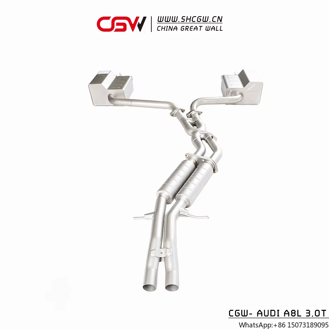 Active Sound Stainless Steel Exhaust Pipes Muffler Catback System for  A8L D4/D5 3.0T 2012-2024 with Electric Valves