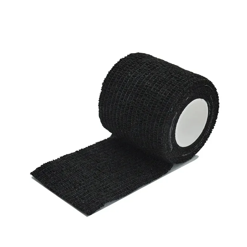 1/6Pcs 4.8m Black First Aid Self Adhesive Cohesive Elasticity Bandages Sports Tape for Wrist Ankle Sprains & Swelling