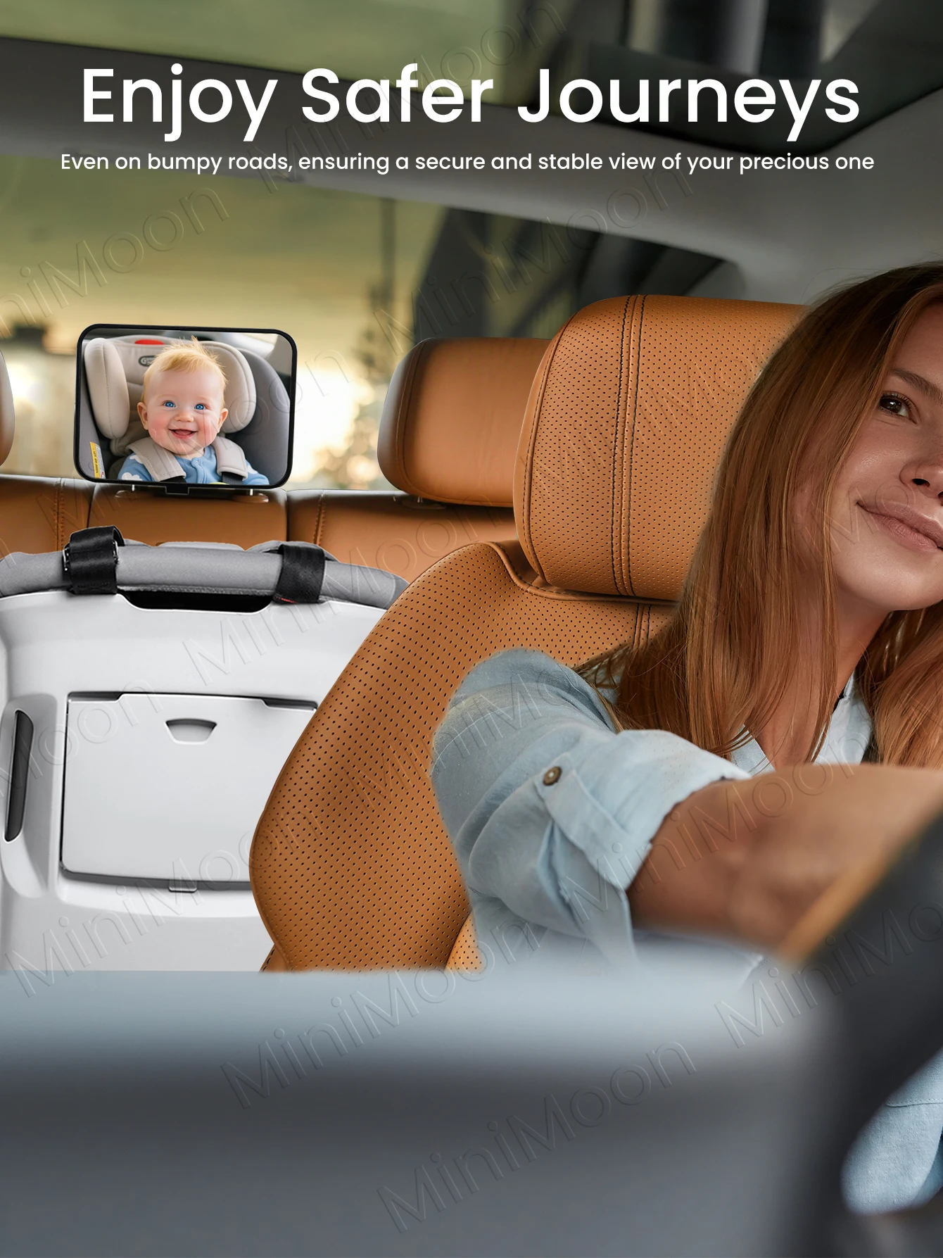 2 Buah Cermin Mobil Bayi Universal atau 1 Buah dengan Stiker Mobil, Dudukan Sandaran Kepala Sudut Lebar Anti Pecah untuk Pandangan Belakang yang Jelas