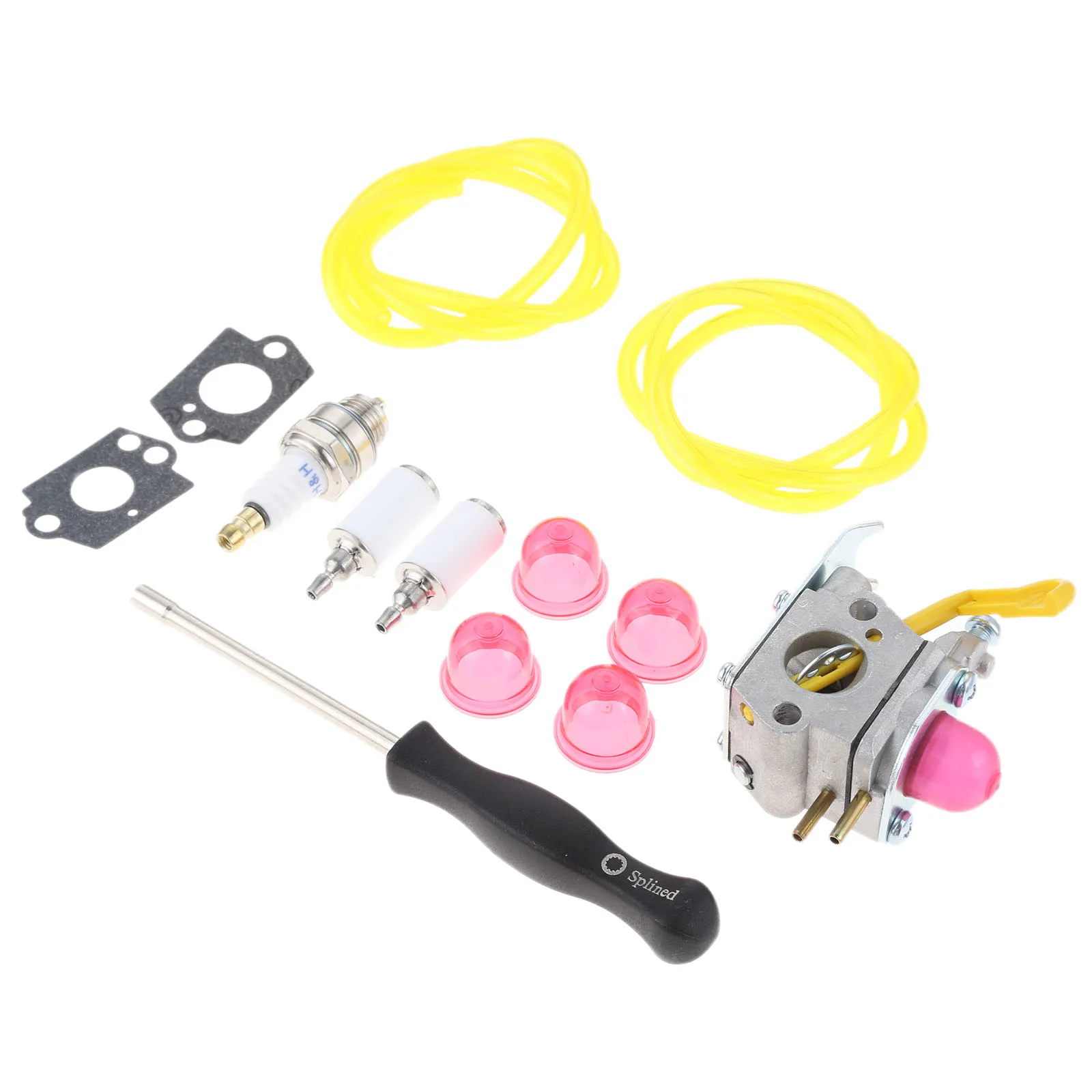 1SET  C1U-W24 545081808 Carburetor + Tune Up Kit Spark Plug for Poulan Featherlite SST25 Weed Eater String Trimmer Brushcutter