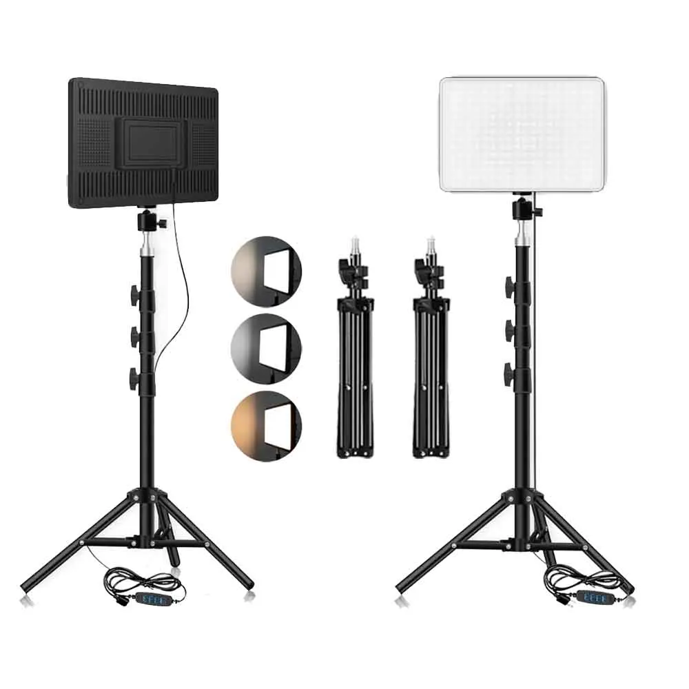 Photography Lighting LED Video Lights Conference Selfie Light Photo Studio Lamp With Tripod for Shoot Live Streaming TikTok Zoom