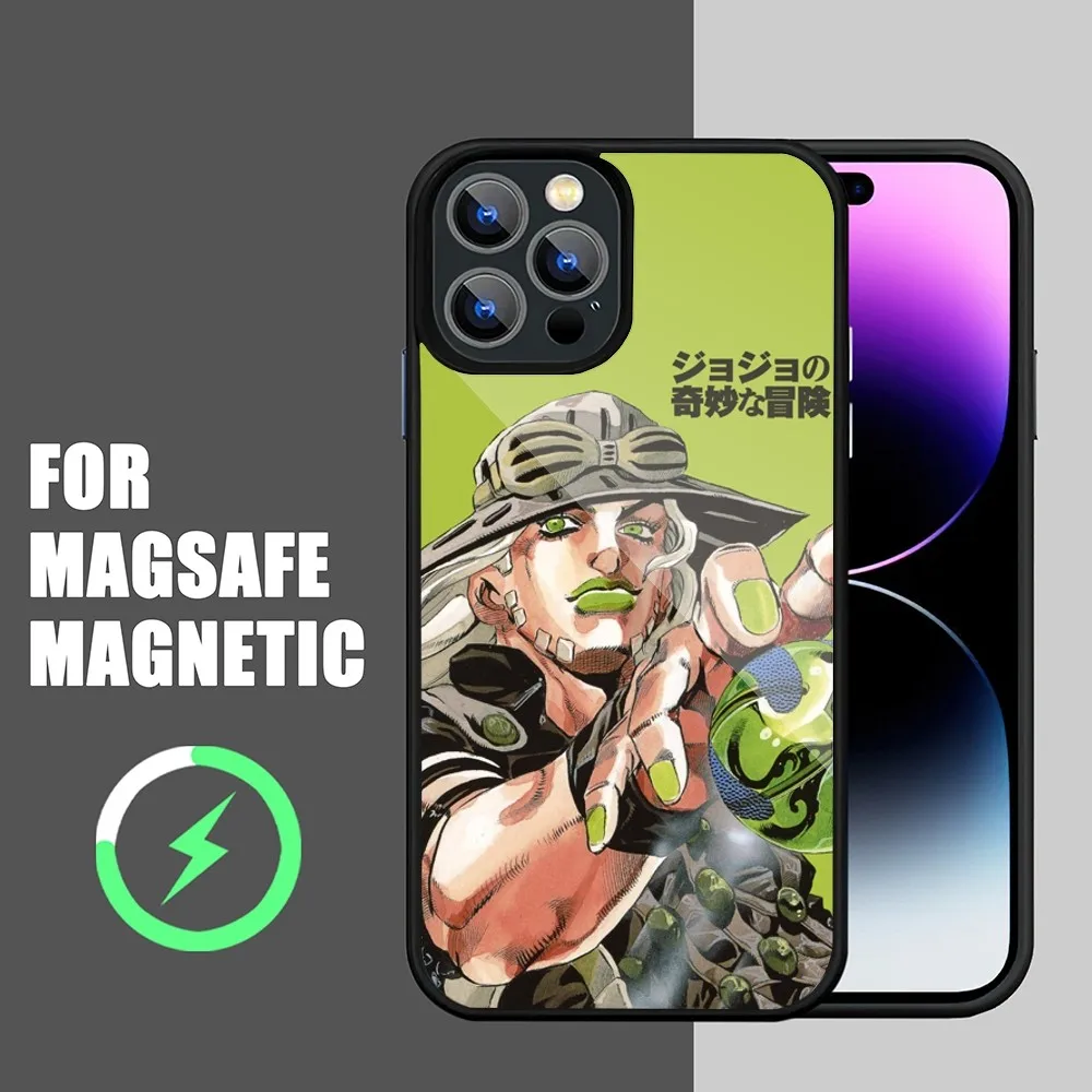 Bilibili JOJO Steel Ball Run Phone Case iPhone 15 14 11 12 13 Pro Max Plus Magnetic Wireless Charge Cases Cover