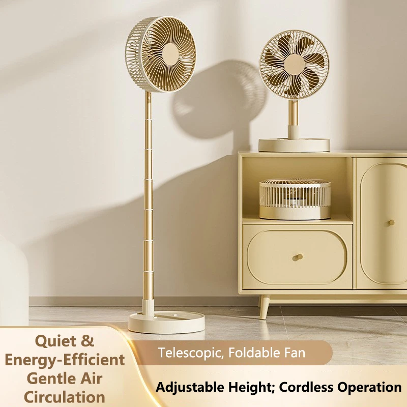 USB Foldable Portable Fan with 8inch 4 Speeds ＆ Timing, Battery Operated Mini Floor Fan for Bedroom, Indoor or Outdoor,Table Fan