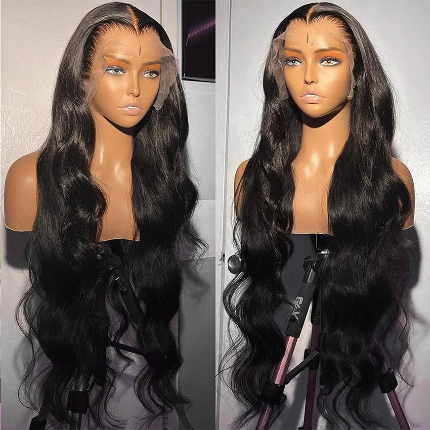 Indian Body Wave Lace Frontal Perucas para Mulheres, 100% Cabelo Humano, Transparente, Pré Arrancado, Miss Belle, 13x6, 250% Densidade