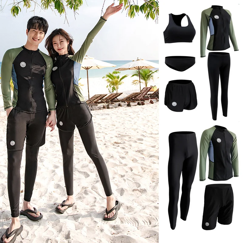 

Wisuwore Couple Diving Suit 2023 New Women's Long Sleeved Pants Sunscreen Floating Diving Quick Dry Surfing Suit Men