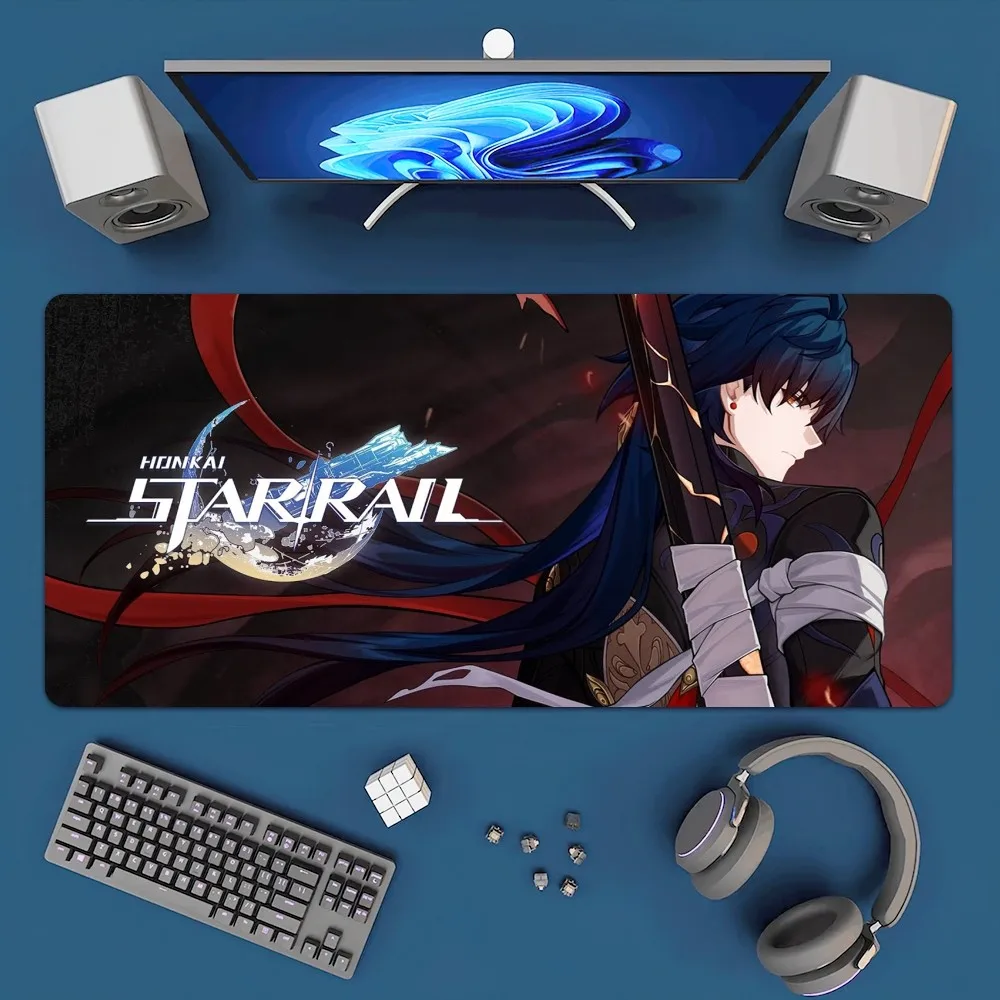 Honkai Star Rail Blade Mousepad Office Large Mouse Mat Keyboard Mats Rubber PC Computer Game Big Anti-slip Mice Mat