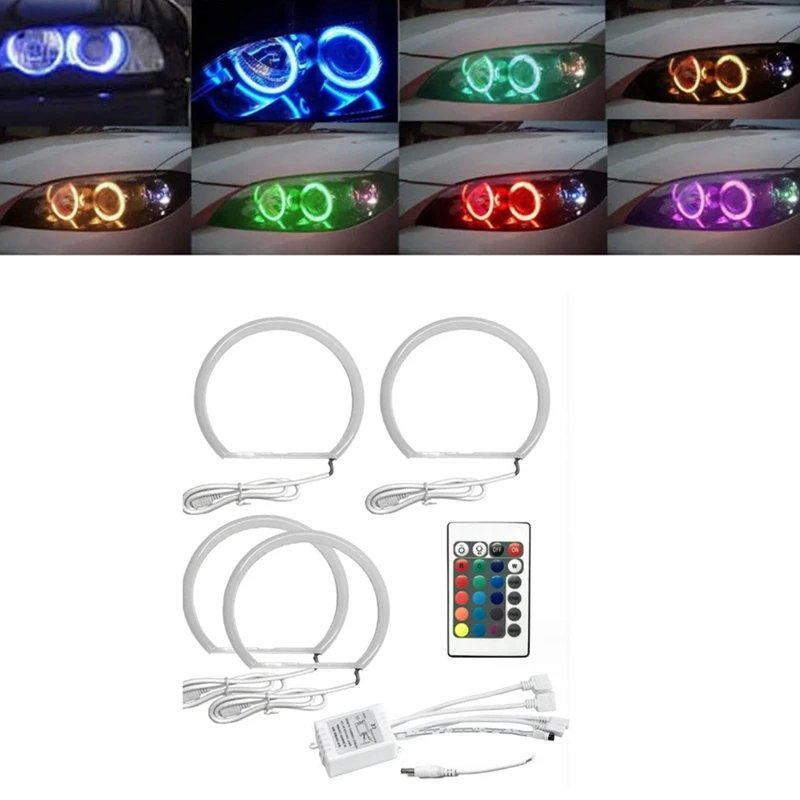 131Mm Multi-Color RGB Car Angel Eyes LED Light Half Circle Halo White Automotive Supplies For BMW 3-Series E36 1990-2000 E46