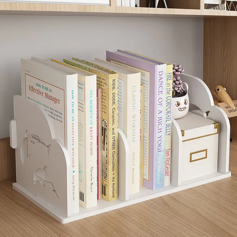 Hollow Book Storage Rack Wooden Office Desktop File Shelf Information Magazine Storage Holder Living Room Table Book Stand