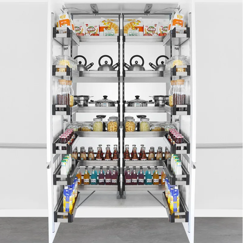 Kitchen cabinet linkage basket high cabinet basket big monster stainless steel high cabinet linkage basket large capacity