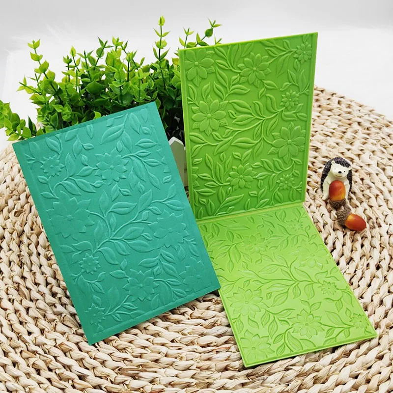 2022 New 3d Embossed Leaf Flower Embossing Board Is Used For Diy Embossing Process To Make Pattern Background Greeting Card Scra