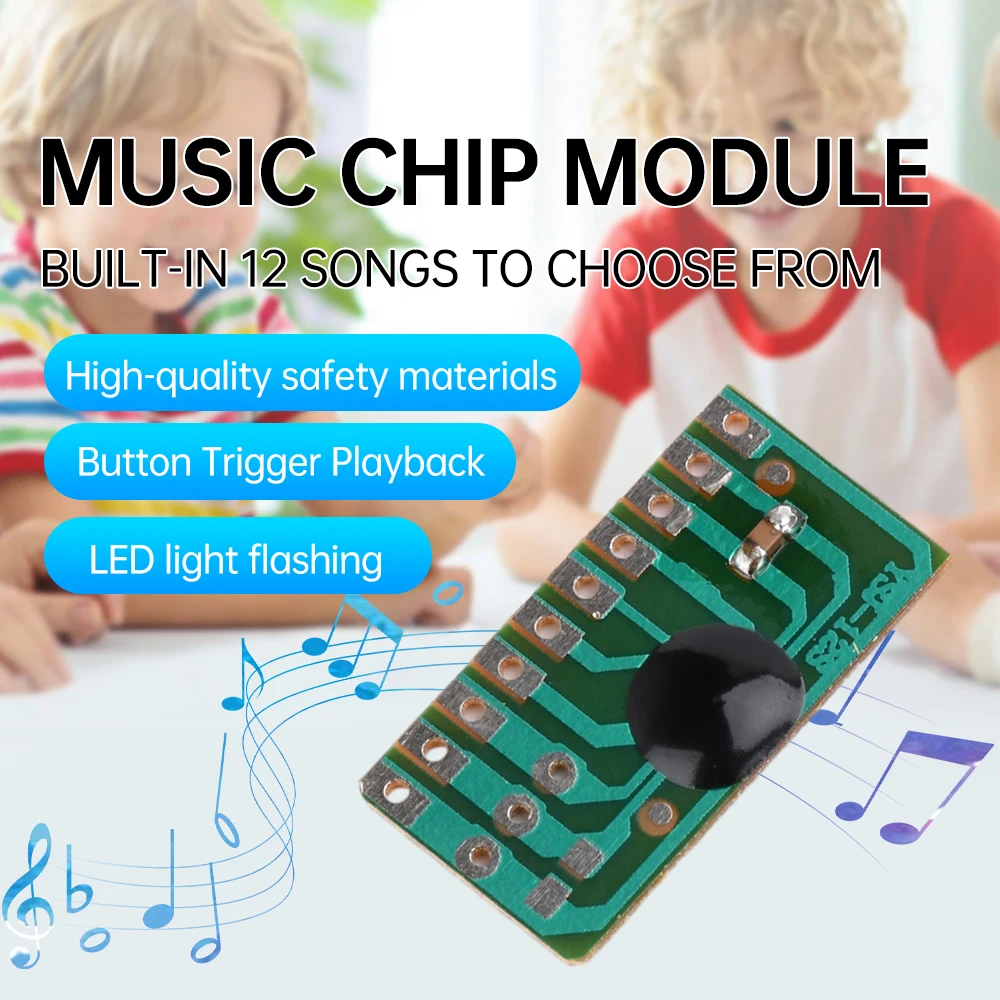 DC3-5V MP3 Music Player Control Motherboard Built-in 12 Children's Songs Music Chip Module DIY Kids Toys Module