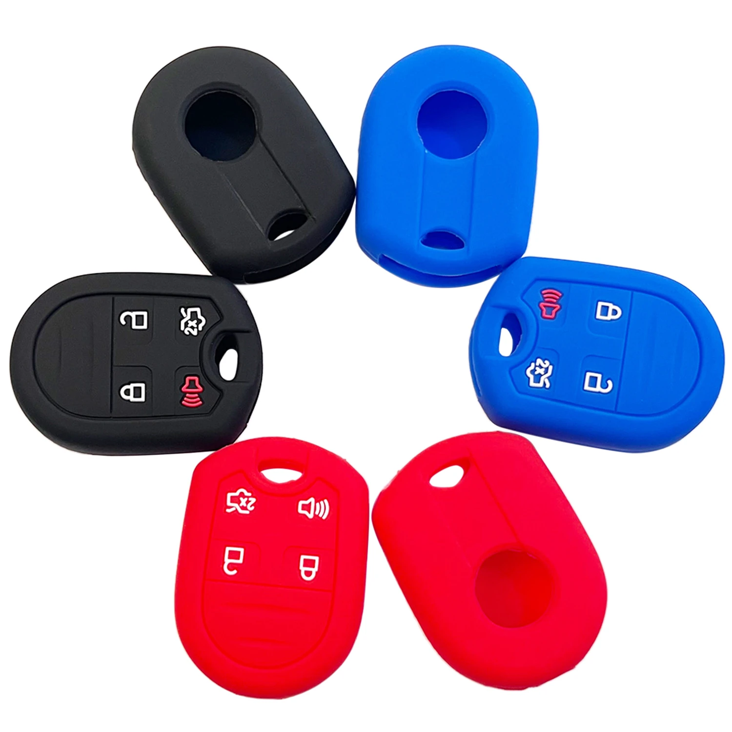 4 Buttons Silicone Key Case Cover for Ford F150 Raptor Ford Mustang 2009 2010 2011 2012 2013 2014 Car Interior Accessories