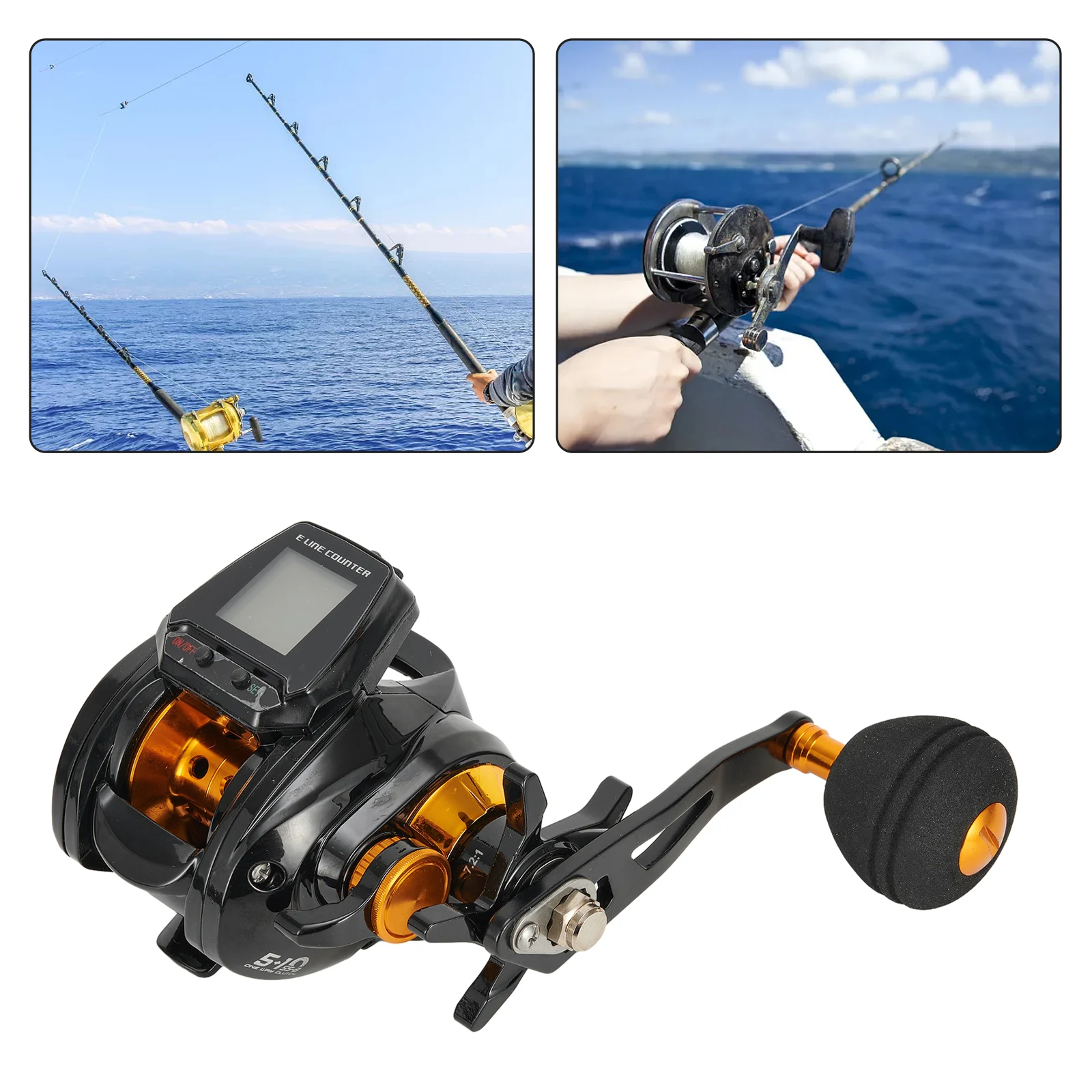 Lightweight 6 31 Fishing Baitcasting Reel with USB Rechargeable Battery and Large Display for Line Measurement