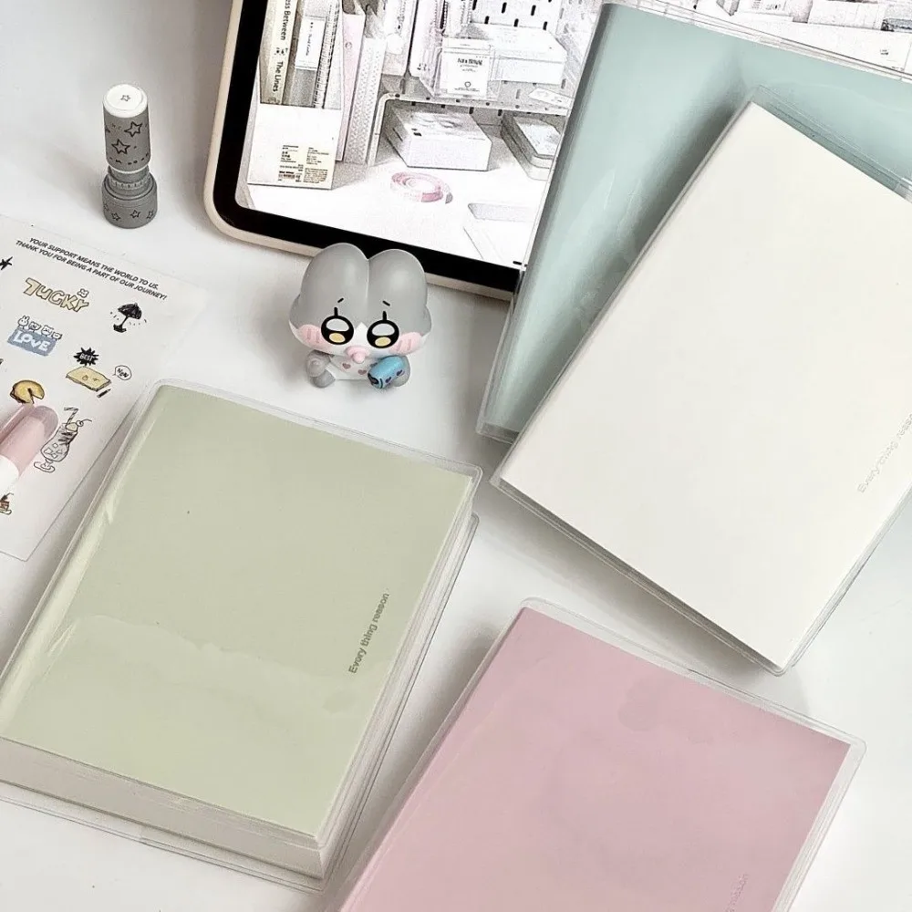 

Ins Thicken A6 Notebook Paper Transparent Cover Journal Handbook Horizontal Notebook Office School Supplies