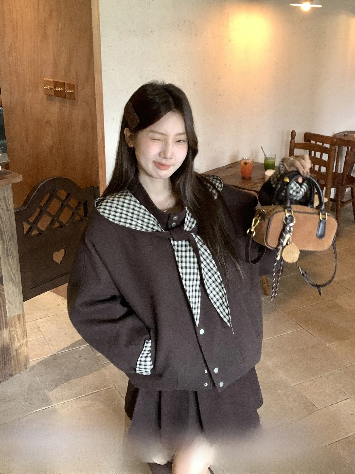 

Thiened ретро клетчатое шило со съемным капюшоном, женское осенне-зимнее свободное универсальное длинное пальто в Корейском стиле, смесь шерсти