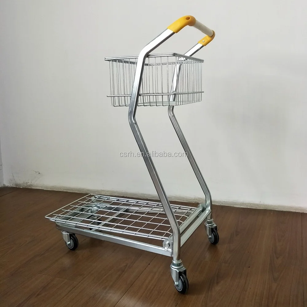 720*440*970 مللي متر RH-SDB06 متجر الفاكهة عربة التسوق ذات الطبقات المزدوجة #3