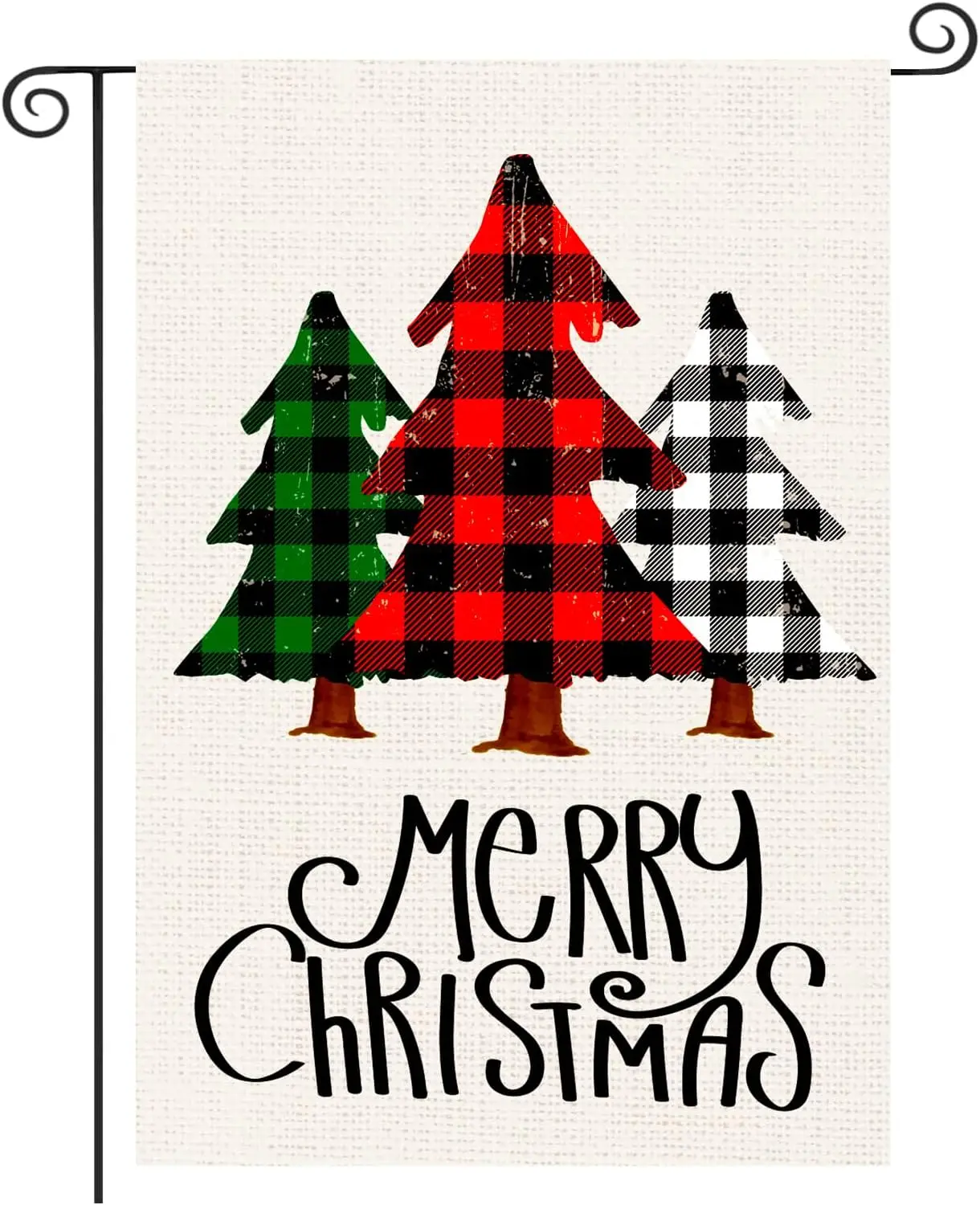 Merry Christmas Garden Flag 12 x 18 Double Sided，Christmas Trees Winter Yard Outdoor Decorations Winter Yard Holiday Christm yyi