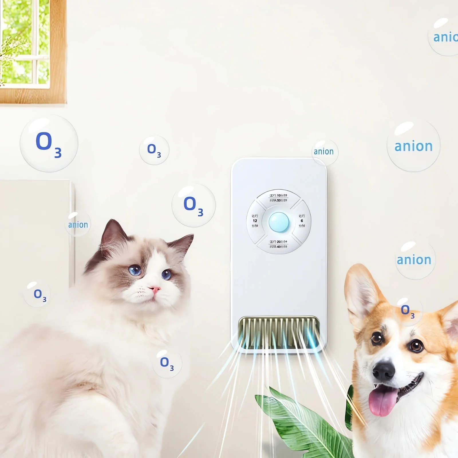 Smart Sensor Odor Purifier for Cats, Rechargeable Air Cleaner, Cat Litter Box Deodorizer, Dog Toilet, Pets Deodorization