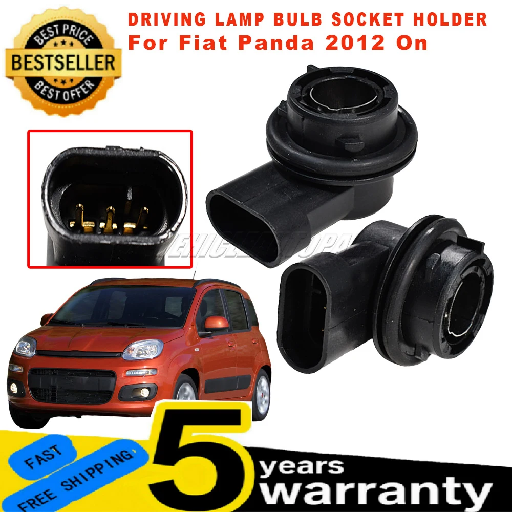For Fiat Panda 12V New Daytime Running Light Bulb Socket Bracket black 3Pins ABS Driving Lamp Bulb Socket Holder Car Accessories