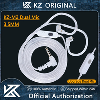 KZ-M2 OFC Silver-Plated Earphone Cable Dual Mic HD Voice 3.5MM Upgraded Wire 2PIN 0.75MM Cable For KZ Castor ZSN ZST EDX PRO