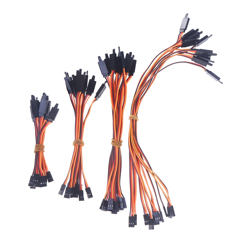 10Pcs 10-100CM Extension Lead Wire Cable Anti-Loose 60 Core Servo For RC JR Male To Female Model Aircraft Adapter Cable