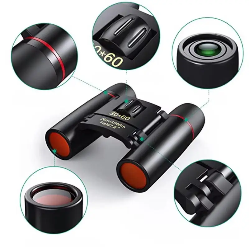 30x60 Long Range Powerful Binoculars High Power Professional Telescope Camping Equipment for Adults Hunting HD Lightweight