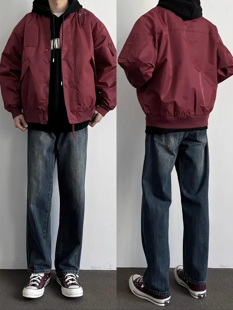 

Синие прямые мужские джинсы для подростков, модные брюки Clenit с высокой талией, длинные повседневные свободные джинсы из денима для мальчиков