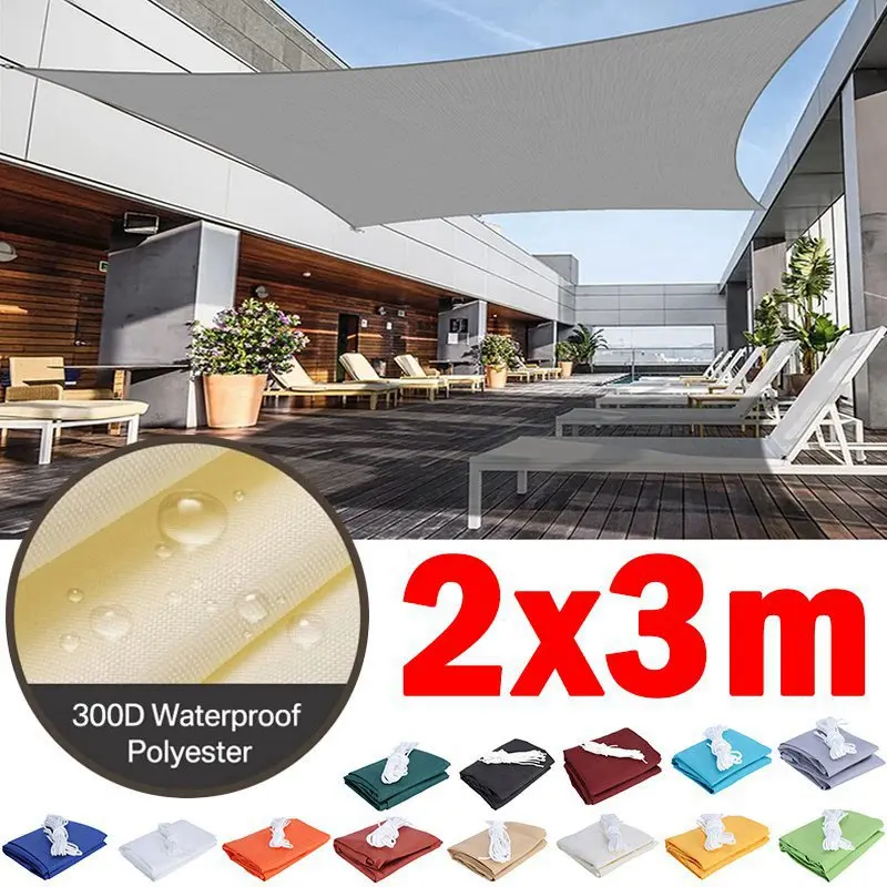 

2x3m Outdoor Camping Sun Shade Sail Garden Waterproof Awning Plant Cover Terrace Pool Sun Canopy Patio Sunscreen Sun Shelter