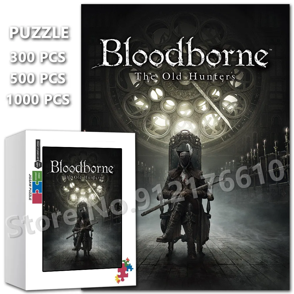 Bloodborne:the Older Hunters Jigsaw Puzzle 300/500/1000 Pieces for Adult Game Video Assembled Puzzle Educational Toys Kids Gifts