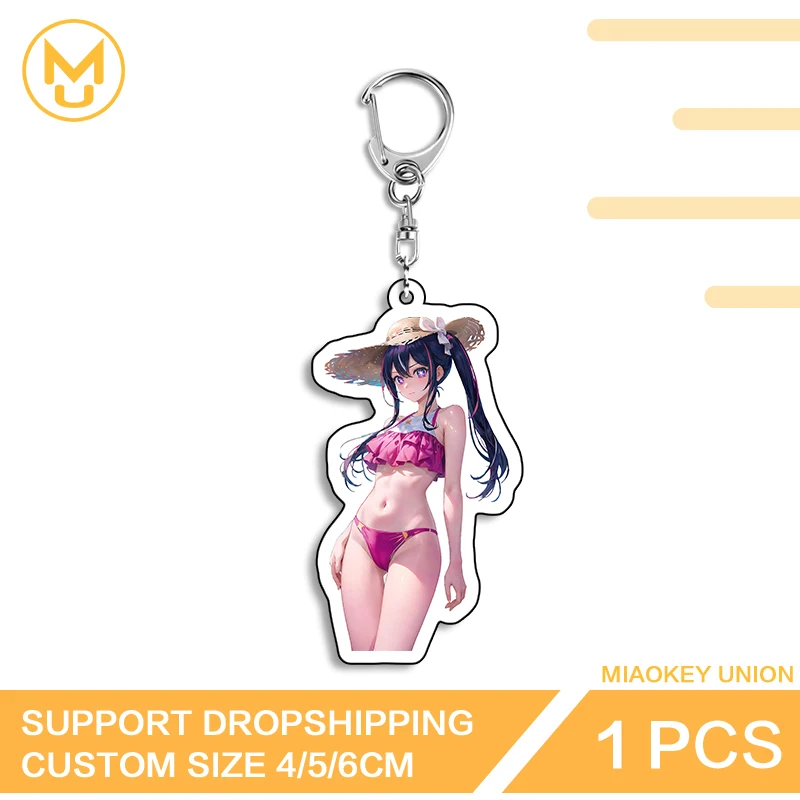 Seductive Hoshino Ai Big Chest Vtuber Art DIY Key Chains Hot Selling Delicate Anime Jewelry Gifts Versatile Fashionable Props