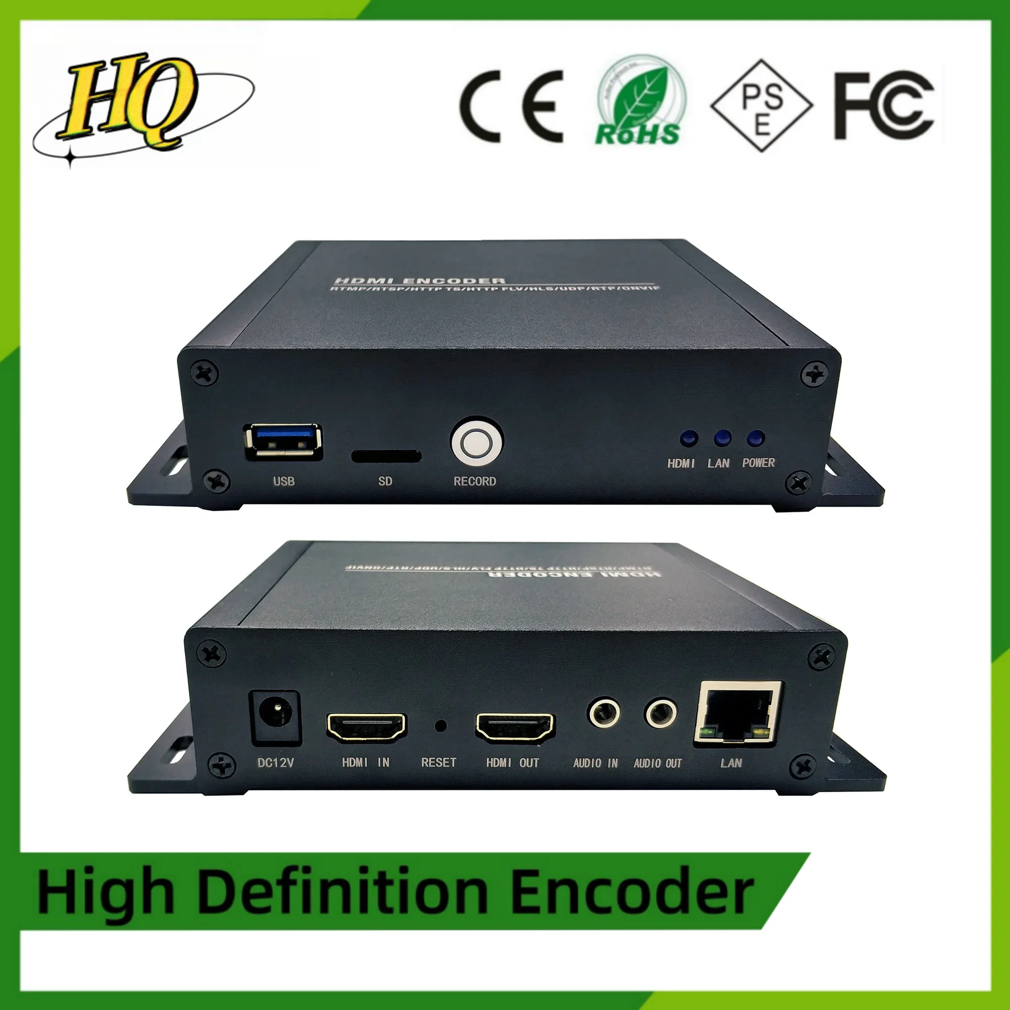 Ultra HD HDMI IP Encoder, Video, SD Card, Streaming Media Recording, Live Push Streaming, 4096x2160 @ 60P, H265, H264, 4K, HDM,