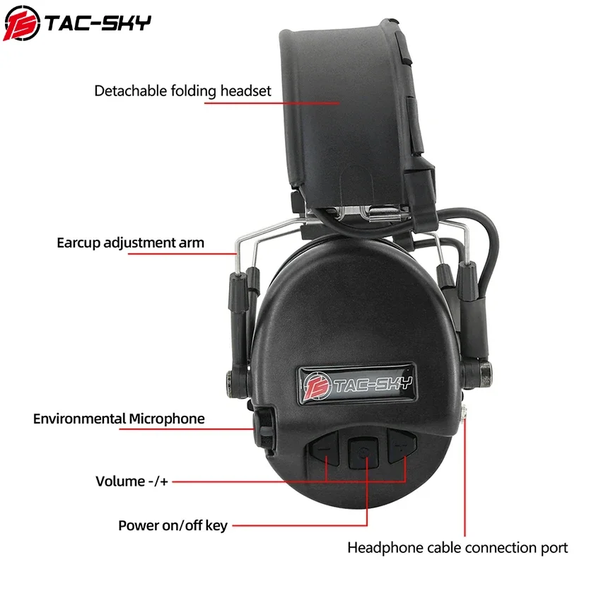 TS TAC-SKY TEA for SORDIN TACTICAL HUNTING OUTDOOR SPORTS SHOOTING HEADSET Silicone ear cups + ARC stand